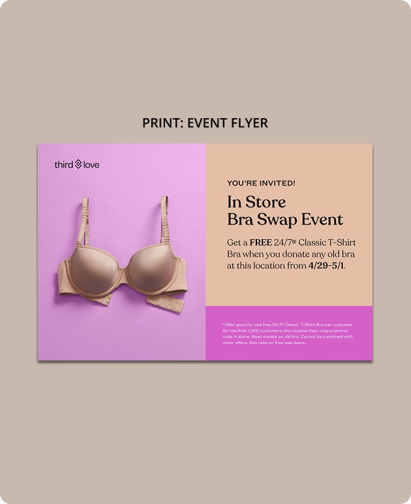 ThirdLove print event flyer