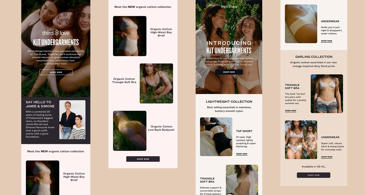 Kit Undergarments email launch applications