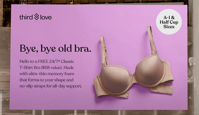 ThirdLove Bye bye old bra window graphic
